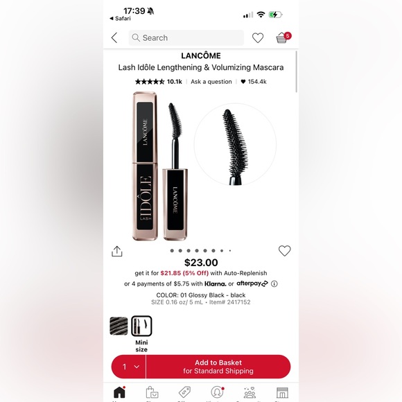 Lancôme IDÔLE lash lifting volumizing mascara - Picture 2 of 2